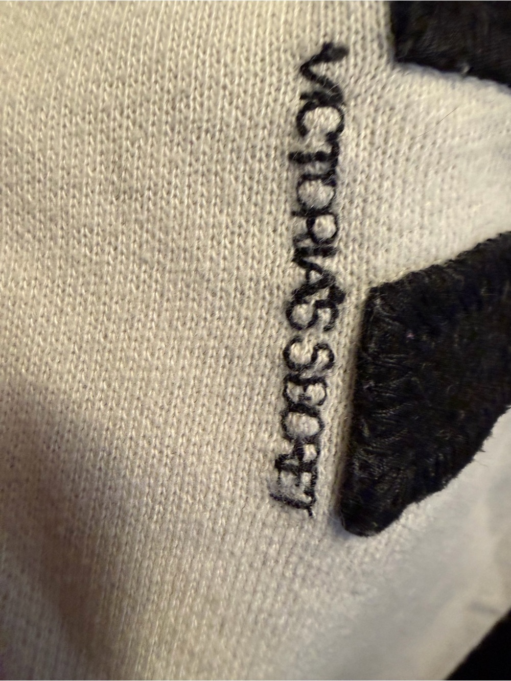 Victoria's Secret White Track Joggers with Black 'LOVE PINK' Logo - Picture 3 of 7